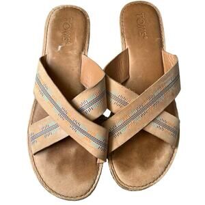 Toms brown leather sandals size 9.5